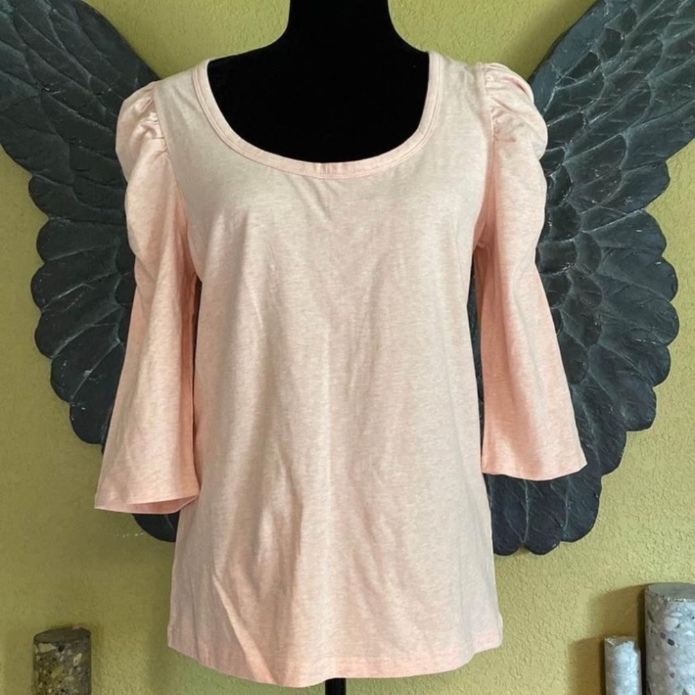 H&M New Puff Shoulder With Ruches Shirt Top